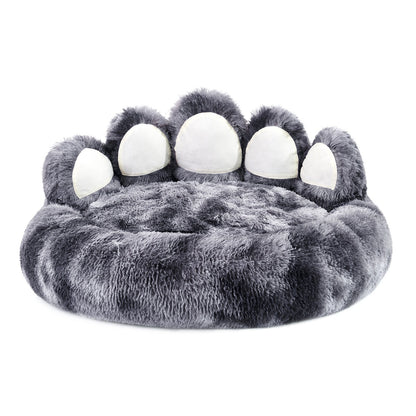 Adorable Cozy Plush, Cute Bear Paw Shape Bed For Small And Medium Dog, Indoor Cats