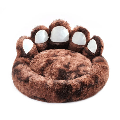 Adorable Cozy Plush, Cute Bear Paw Shape Bed For Small And Medium Dog, Indoor Cats