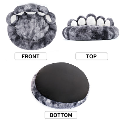 Adorable Cozy Plush, Cute Bear Paw Shape Bed For Small And Medium Dog, Indoor Cats